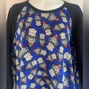 Lu La Roe Women’s Uncle Sam Red, White & Blue 3/4 Sleeves SZ XL
